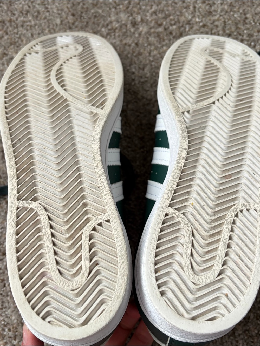 Adidas Green and White Superstar Sneakers - Picture 6 of 7